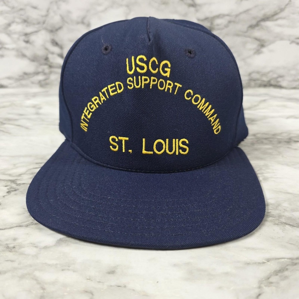 Vintage USGC United States Coast Guard Hat St Louis Command Navy Blue NOS